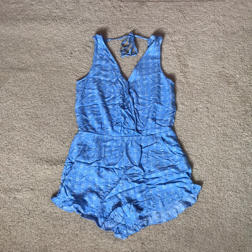 Blue floral romper